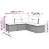Garden Sofa Set Black PE rattan 5 Piece Set vidaXL - 3 of 3