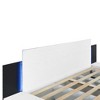 Okak King Floating Platform Bed Frame with Bedside Nightstand Bed with LED Lights Strong Wood Slats No Springs Required Easy to Assemble, White - 2 of 4