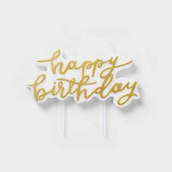 Gold Happy Birthday Candle - Spritz™