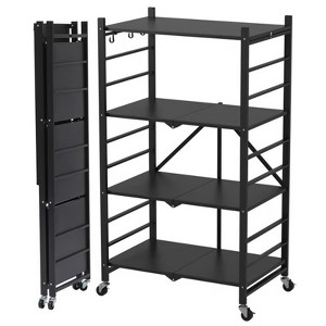 SKONYON 4-Tier Storage Shelves Foldable Metal Shelves Utility Shelving Units - 1 of 4