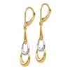 Black Bow Jewelry Polished Two Tone Triple Teardrop Dangle Earrings in 14k Gold, 41mm - 2 of 4