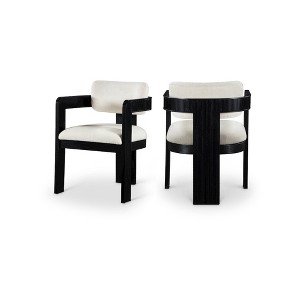 Meridian Furniture,Sacha Linen Textured Fabric Dining Chair, Set of 2 - 1 of 4
