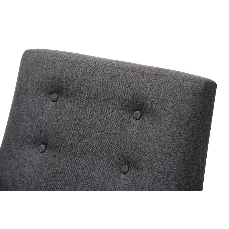 Perris Fabric Upholstered Walnut Wood Lounge Chair - Baxton Studio, 6 of 11