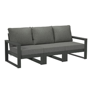 WestinTrends Montara Outdoor HDPE All-Weather Modern Deep Seating Patio Sofa with Waterproof Cushions - 1 of 4