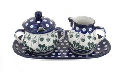 Blue Rose Polish Pottery Butterfly Cream & Sugar Set : Target