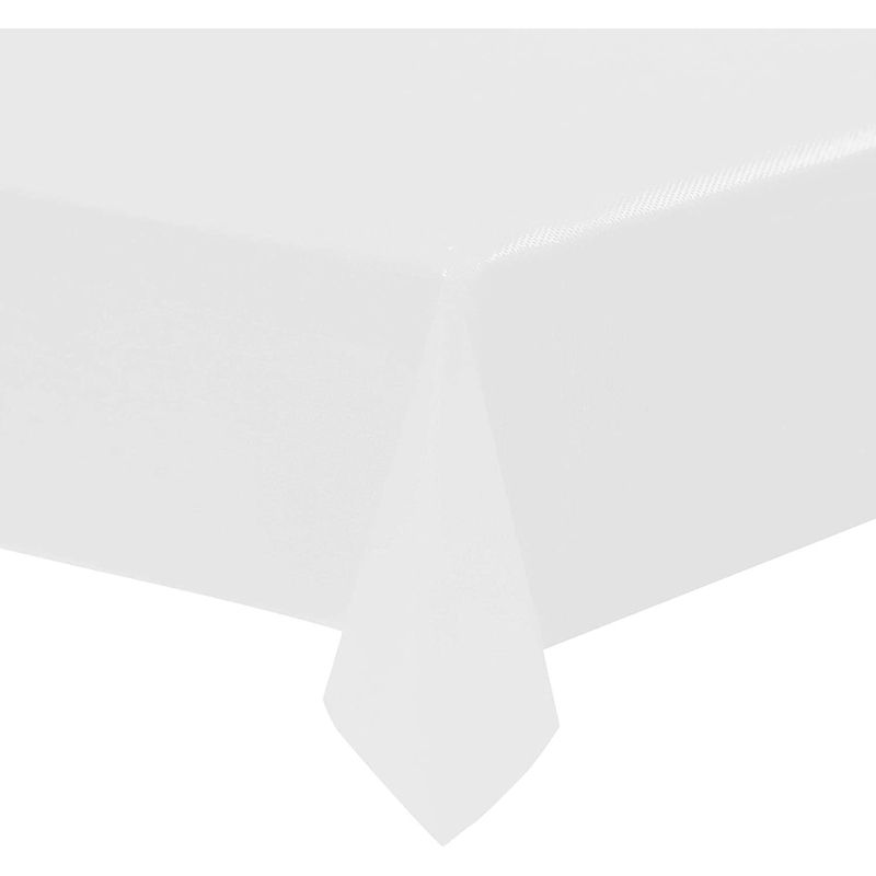 Juvale 12 Pack White Plastic Tablecloths, Disposable Table Covers for Party Decorations Supplies, 54 x 108 in, 1 of 6