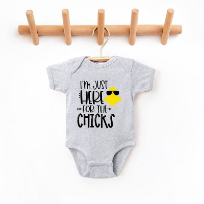 The Juniper Shop I'm Just Here For The Chicks Baby Bodysuit