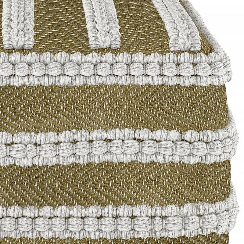 Jericho Square Woven PET Polyester Pouf Natural/White - WyndenHall, 4 of 7