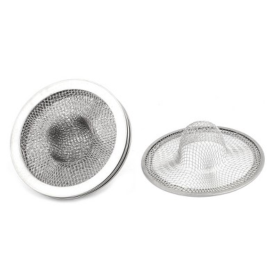 Unique Bargains Bathroom Bathtub Metal Net Hole Basin Kitchen Sinks Silver Tone 71mm Dia 6 Pcs