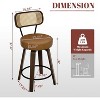 DYHOME 26 Inches Swivel Counter Height Bar Stools with PE Rattan Back, Faux Leather Upholstered Bar Chairs, Set of 4 - 2 of 4