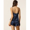 cheibear Women's Satin Cami Shorts and Long Pants Sleepwear with Sleep Mask and Storage Bag Pajamas Sets 5 Pcs - 4 of 4