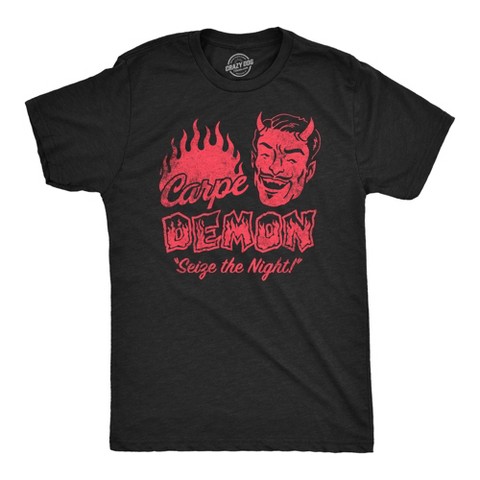 Мужские футболки Crazy Dog T-Shirts, Inc. Mens Funny T Shirts Carpe Demon Sarcastic Halloween Graphic Novelty Tee for Men - Crazy Dog Men's T Shirt For Halloween Season Black XL