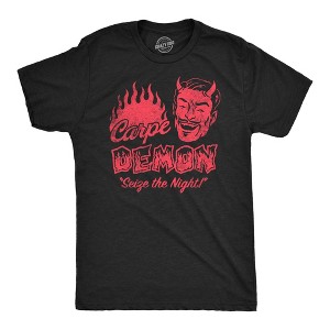 Mens Funny T Shirts Carpe Demon Sarcastic Halloween Graphic Novelty Tee For Men - Crazy Dog Men's T Shirt - 1 of 4