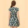 Allegra K Women's Boho Crossover V Neck Petal Sleeves Belted Floral Flowy Dress - image 4 of 4