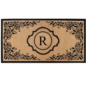 A1HC Natural Coir Monogrammed Anti-Shed Treated Durable Doormat for Outdoor Entrance, 36"X72" - 1 of 4