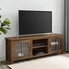70" MDF Glass-Door Modern Farmhouse TV Stand with Adjustable Shelves and Cord Management for Living Room and Bedroom - 3 of 4