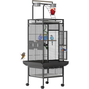 Coucheta 60" Playtop Large Bird Cage - Metal Parrot Cage with Rolling Stand, Feed Bowls, Slide-Out Tray & Seed Guard for Medium to Large Birds - 1 of 4