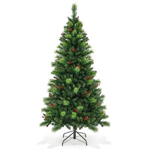 Resenkos 6-Foot Pre-Lit Artificial Christmas Tree with 300 LED Lights - Green - 1 of 4