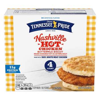 Tennessee Pride Nashville Hot Chicken & Buttermilk Biscuit Frozen Breakfast Sandwich - 14oz/4ct