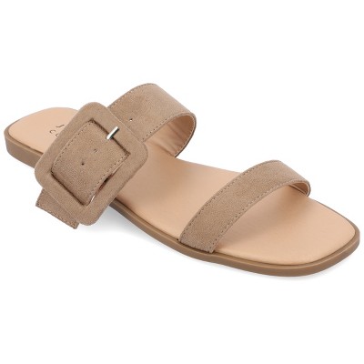 Journee Collection Womens Kerris Multi Strap Slip On Sandals