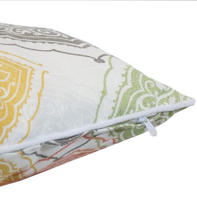 Muted Damask Mandalas Square Polyester Throw Pillows Set