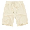 Men's Shorts with Pocket Casual Lounge Shorts Pants Summer Waffle Shorts Drawstring Elastic Waist Running Shorts - Beige S - 2 of 4
