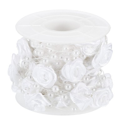 Unique Bargains Wedding Christmas DIY Rose Pearl String Beads Garland