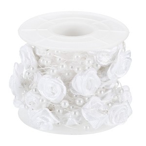 Unique Bargains Wedding Christmas DIY Rose Pearl String Beads Garland - 1 of 4