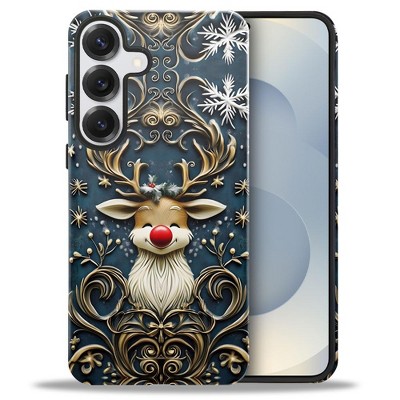 BONGEEK Case Compatible with Samsung Galaxy S25 Plus,Scratch Resistant Hybrid 2-Layer Hard Shell Bright Phone Case,Christmas Snowflake Reindeer Lovely