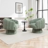 SEYNAR Modern Teddy Upholstered Fabric Round 360 Degree Swivel Accent Chair Set of 2 - 4 of 4