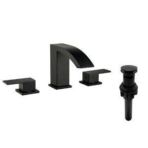 CLIHOME 8 in. Widespread 2-Handle Bathroom Faucet With Pop Up Drain for 3-Holes Mount - 1 of 4