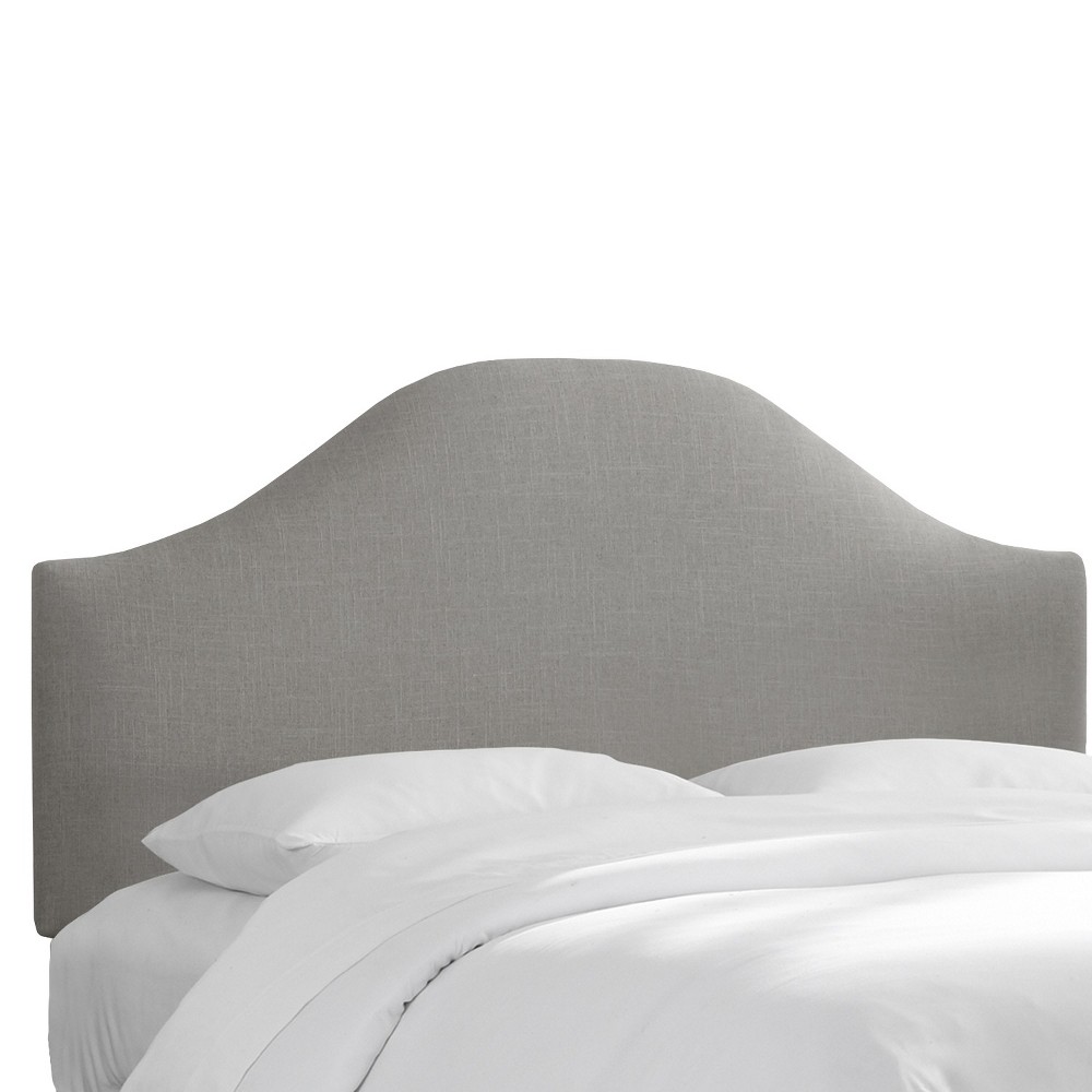 Skyline Furniture Custom Upholstered Curved Headboard: Linen Gray, Full Size, Easy Connect