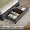 Greenstell Bed Frame with Upholstered  Storage Headboard & Charging Station and  LED Light & Storage Drawers - 4 of 4