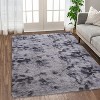 Shag Area Rugs for Living Room, Non-Slip Thick Fluffy High Pile Rug, Ultra Soft Abstract Tie Dye Indoor Carpet for Nursery, Kids Room - 2 of 4
