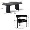 5 Piece Dining Set for 4,Extendable Wood Dining Table with 4 Upholstered Velvet Dining Chairs with Arm for Dining Room,Kitchen-Maison Boucle - 3 of 4