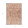 Salmon Orange And Gray Floral Washable Indoor Outdoor Area Rug - 3 of 4