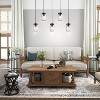 LNC Maison 5-Light Farmhouse Linear Pendant – Rustic Wood Canopy with Mason Jar Clear Glass Shades, 33 in Wide - 3 of 4