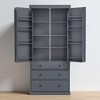 Kitchen Pantry Cabinet with 3 Adjustable Shelves, 8 Door Shelves and 3 Drawers, Freestanding Tall Storage Cupboard for Kitchen or Dining Room - 2 of 4