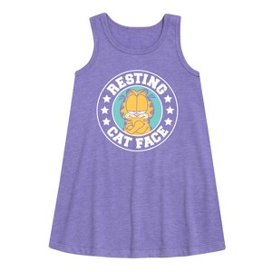 - Garfield - Resting Cat Face Graphic Sleeveless Aline Dress - 1 of 3