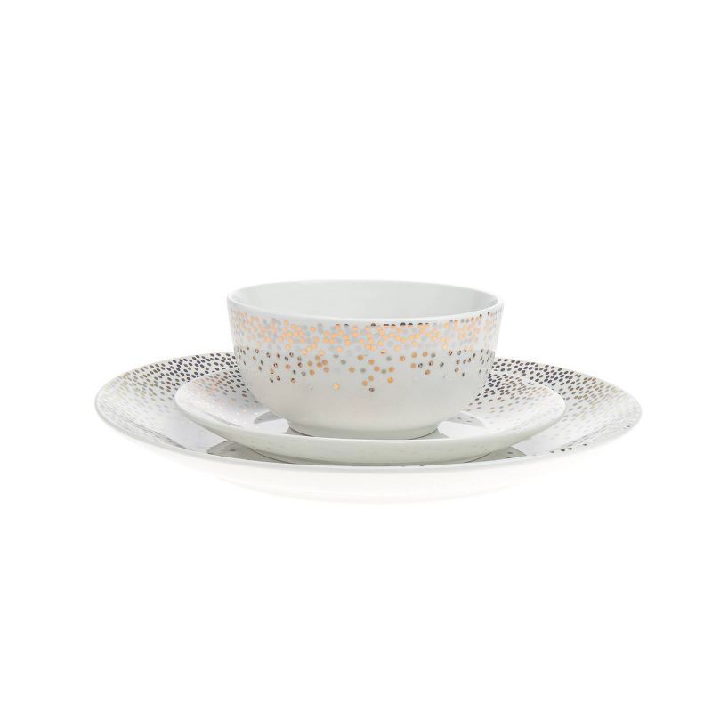 16pk Porcelain Alora Glam Dinnerware Set - Godinger Silver, 2 of 5