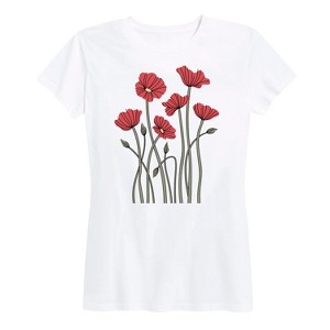 Women's - Instant Message - Abstract Poppies Short Sleeve Graphic T-Shirt - 1 of 4