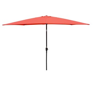 Gulches Brick Red 108-Inch x 72-Inch Rectangular Patio Umbrella with Crank and Tilt - 1 of 4