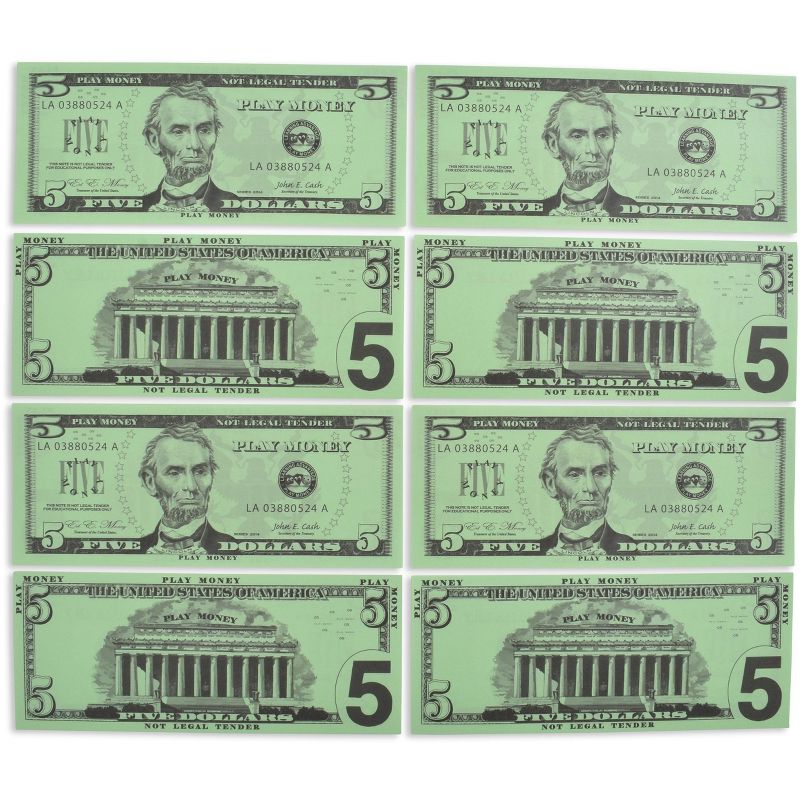 Learning Advantage Five Dollar Play Bills, Set of 100, 4 of 8
