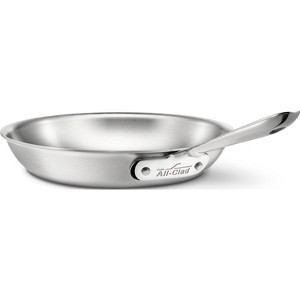 All-Clad D5 5-Ply Brushed Stainless Steel Fry Pan 10 Inch Induction Oven Broiler Safe 600F Pots and Pans, Cookware Silver - 1 of 4
