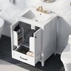 Rbied 24 in. W Single Sink Freestanding Bath Vanity in White with White Ceramic Top and Drawer - 2 of 4