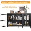 Munora - 3-Door Metal Sideboard Buffet with Glass Doors - Heavy Duty Coffee Bar Cabinet with Adjustable Feet - Black - 3 of 4