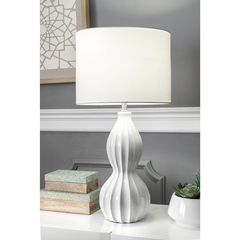 nuLOOM Cary Ceramic 30" Table Lamp Lighting - Cream 30" H x 15" W x 15"D, 2 of 4