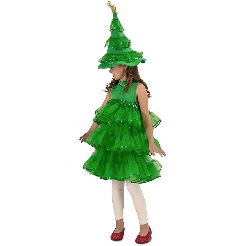 Glitter Christmas Tree Child Costume Small, 1 of 2