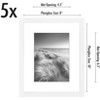 Americanflat 8x10 Picture Frame in White - Displays 5x7 With Mat and 8x10 Without Mat - Set of 5 Frames - Sawtooth Hanging Hardware - 2 of 4