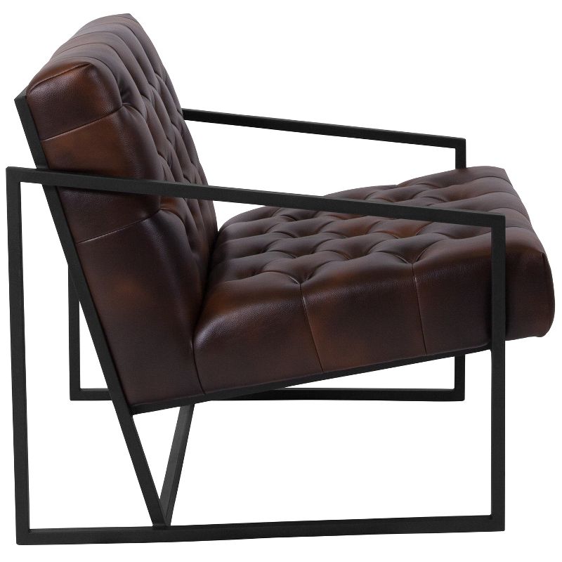 Merrick Lane Modern Lounge Chair With Tufted Seating And Metal Frame, 4 of 19